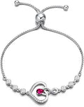 Christmas Gifts Heart Birthstone Bracelets for Women Sterling Silver Genuine or Created Gemstone Tennis Bracelet Infinity Love Jewelry Anniversary Birthday Gifts for Wife Mom Women